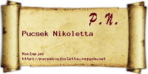 Pucsek Nikoletta névjegykártya