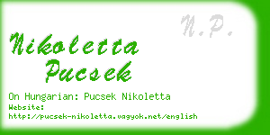 nikoletta pucsek business card